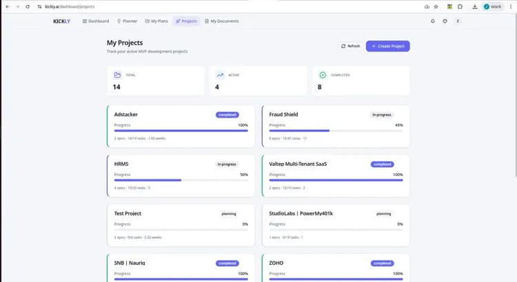 Kickly: AI-drevet MVP-planlægning og -udførelse - Image 1