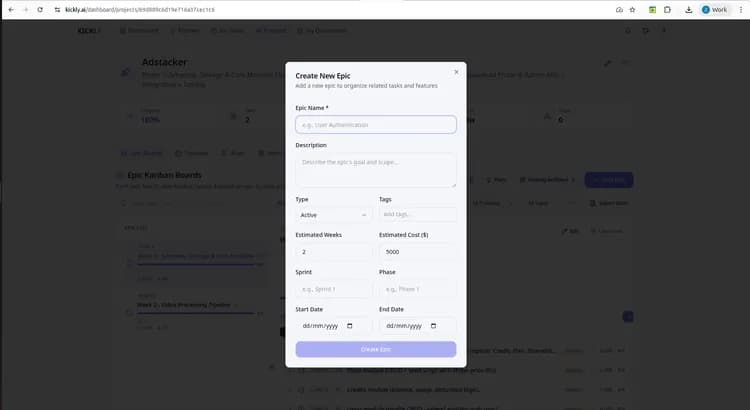 Kickly: AI-drevet MVP-planlægning og -udførelse - Image 3
