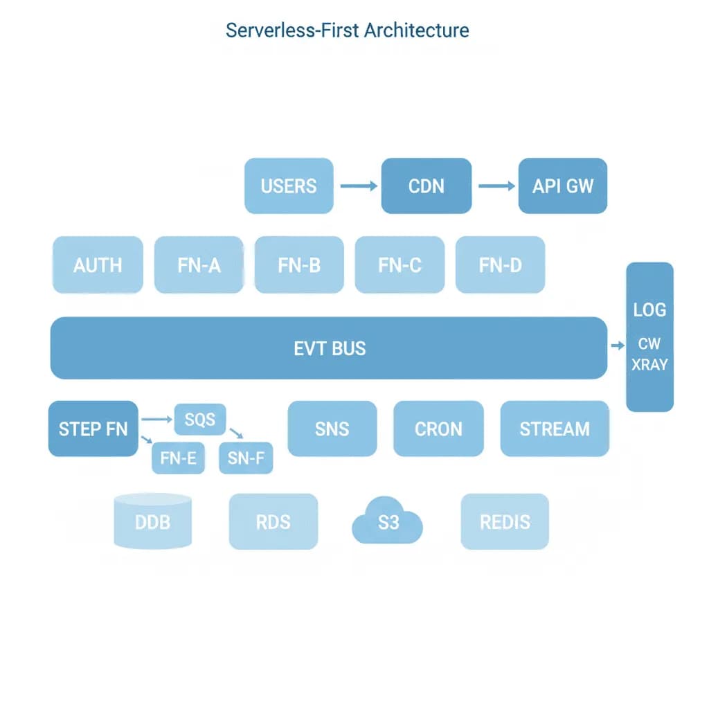 Serverless-First-Architektur - System Architecture Diagram