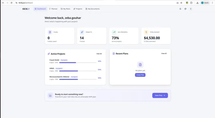 Kickly: AI-drevet MVP-planlægning og -udførelse - Image 11